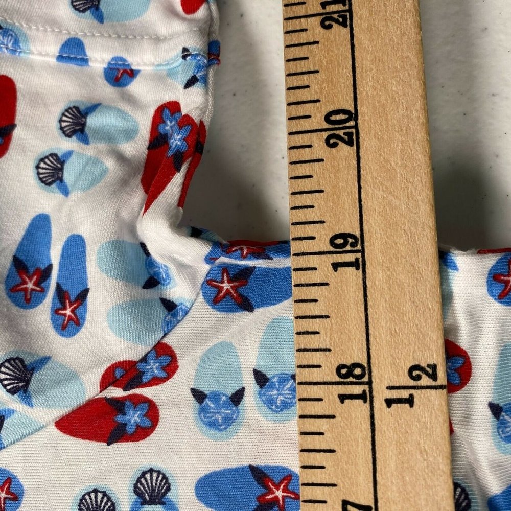 New Leon Levine Polo Womens Small Flip Flop Print Short Sleeve Blouse Go… - Picture 7 of 9